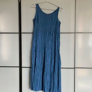 Eileen Fisher Crushed Silk Tiered Dress XS